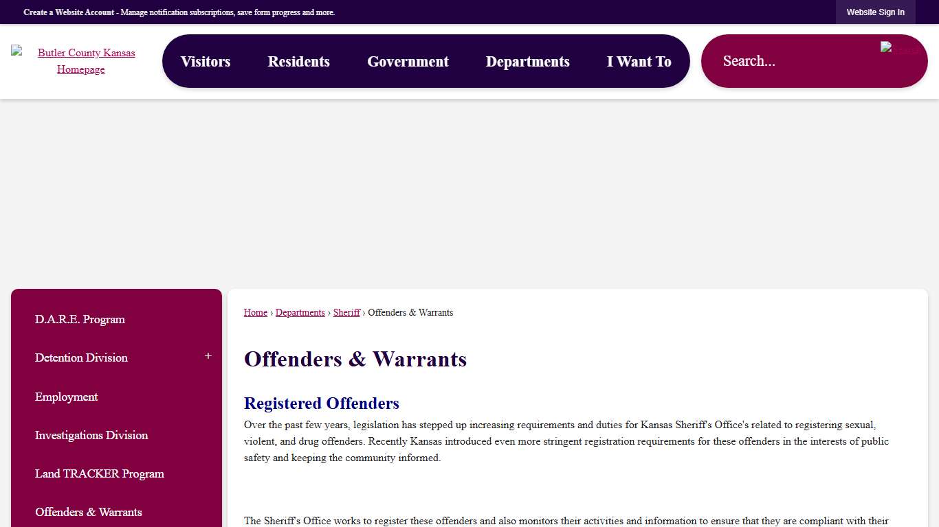 Offenders & Warrants | Butler County, KS - Official Website